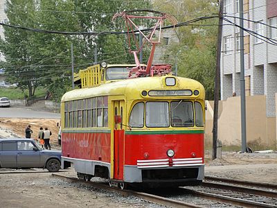 Спецвагон-вышка контактной сети, изготовленный из РВЗ-6