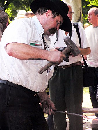 Сергей Каспрук в 2006 году на международном фестивале кузнечного мастерства в парке кованых фигур