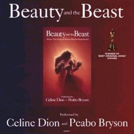 Обложка сингла Селин Дион и Пибо Брайсона «Beauty and the Beast» (1991)