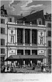 Театр Новинок (Théâtre des Nouveautés). Площадь Биржи, Париж. Гравюра 1831