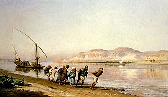 Фредерик Артур Бриджмен. Бурлаки на Ниле. 1875.
