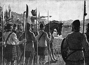 Роберт Брюс обращается к своим войскам перед битвой при Бэннокбёрне
