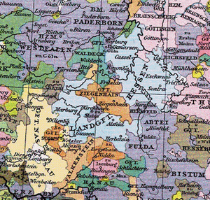Земли аббатства на карте Гессена (1400 год)