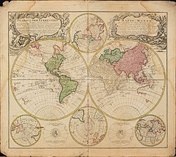 Карта мира 1746 года (Georg Moritz Lowitz & Homann Heris)