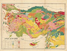 Первая детальная геологическая карта Турции, 1920 г.