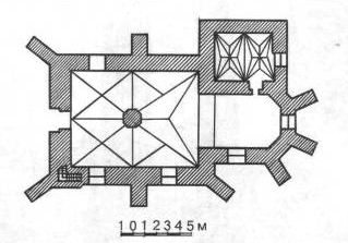 Реконструкция плана костёла до перестройки