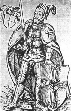 Ульрих фон Юнгинген. Гравюра на дереве, из книги Каспара Хенненбергера «Erclerung der Preussischen grössern Landtaffel oder Mappen», 1595