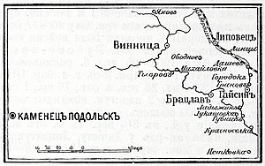 Театр военных действий (карта-схема из статьи «Дашев» «Военная энциклопедия Сытина»)