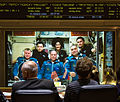 Экипаж Союза на борту МКС. Переговоры с Центром Управления Полетами вскоре после стыковки.