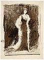 Аранжировка в черном, № 5: портрет леди Мье, рисунок коричневыми чернилами Джеймса Уистлера, ок. 1881
