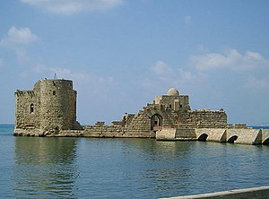 Морской замок Сидон, построенный крестоносцами как крепость Святой земли.