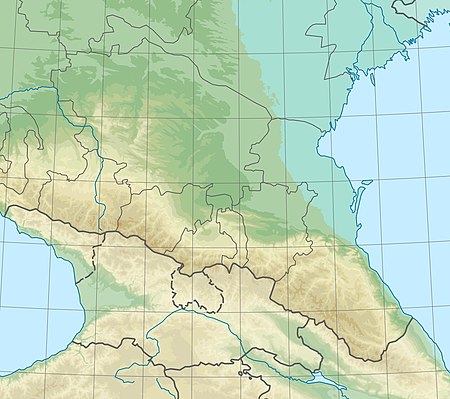 Северо-Кавказский федеральный округ: физико-географическая карта