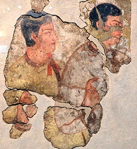 Кушанская живопись, Фаяз-тепе, I—II в. н. э., Сурахандарьинская область, Узбекистан, Музей истории народов