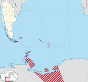 Огненная Земля, Антарктида и острова Южной Атлантики на карте