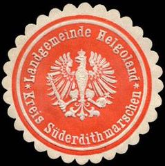 Облатка сельской общины Зюдердитмаршен красного цвета, тиснение, между 1850 и 1923 гг.