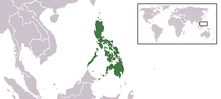Положение Филиппин на карте мира