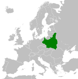 Польша на карте Европы в 1930 году