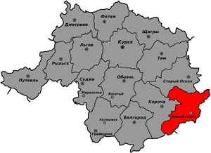 Новооскольский уезд на карте