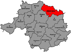 Щигровский уезд на карте