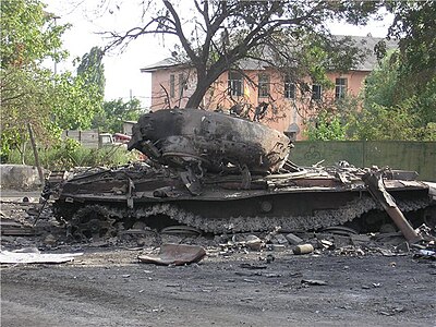 Уничтоженный в Цхинвале грузинский Т-72