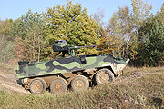 Pandur II с дистанционно управляемым модулем RCWS-30 на испытаниях чешской армии.