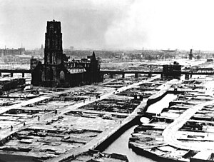 Город Роттердам после бомбардировок