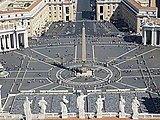 Ватиканский обелиск и площадь. Панорама с кровли собора