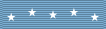 A light blue ribbon with five white five pointed stars