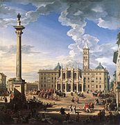 Дж. П. Панини. Площадь и базилика Санта-Мария-Маджоре в Риме. 1744. Холст, масло. Квиринальский дворец, Рим