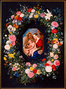 Святое семейство с цветочной гирляндой. Ок. 1620. Дерево, масло. Хай-музей (англ.) , Атланта, Джорджия, США