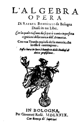 Титульный лист второго (болонского) издания «Алгебры» (1579)