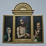 Триптих Оньяте: Скорбящая Богоматерь. Ecce homo. Иоанн Богослов. 1562-1568 гг. Дерево, масло, 80 x 140 см в раскрытом виде, Музей Кадиса, Испания. В правой части вместе со святым изображен жертвователь - Хуан де Рибера[30].