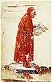 Портрет Колюччо Салютати. Миниатюра из кодекса. Флоренция, Библиотека Медичеа Лауренциана.