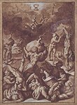 Юпитер сражается с гигантами. 1550-е гг. Бумага, тушь, гуашь, кисть, мел. Метрополитен-музей, Нью-Йорк