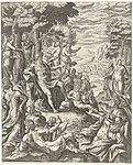 Проповедь Иоанна Крестителя. 1575. Офорт Г. Колларта по рисунку Я. Дзукки