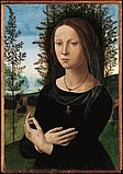 Женский портрет (Джиневра ди Джованни ди Никколо?). 1490—1500. Дерево, масло. Метрополитен-музей, Нью-Йорк