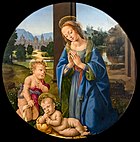 Мадонна в молитве к Христу с младенцем Иоанном Крестителем. Ок. 1485. Дерево, масло. Фонд Кверини Стампалья, Венеция