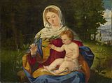 Мадонна с Младенцем и оливковой ветвью. Ок. 1515 г. Дерево, масло. Национальная галерея, Лондон