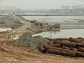 Отсыпка участка под строительство, остров Бинчжоу, Тунъань