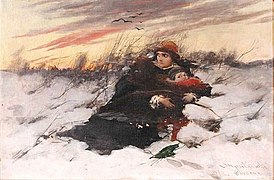 «Бегство Марины Мнишек», картина Леона Яна Вычулковского