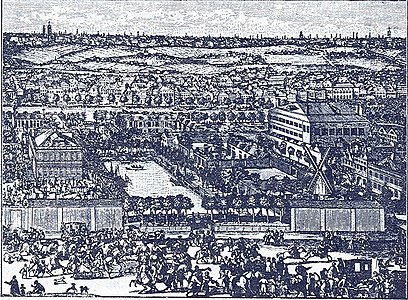 Немецкая слобода в конце XVII века. Гравюра А. Шхонебека и его учеников 1705 г.