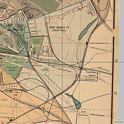Деревня Хохловка на карте Москвы 1915 года