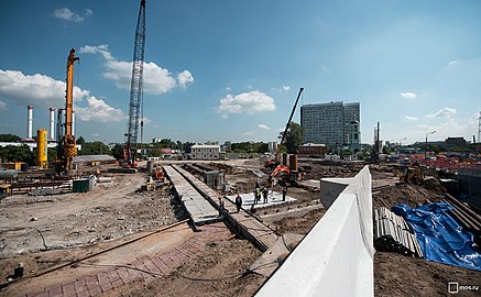 ]]» в районе пересечения с Московским центральным кольцом, август 2016 года