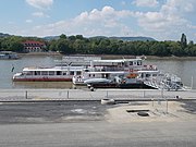 Теплоход «Monarchia» на реке Дунай у причала «Dock 13» в Будапеште(Венгрия)