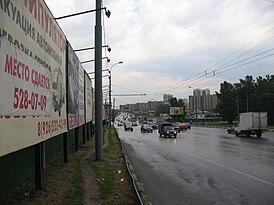 Носовихинское шоссе — граница между Реутовом и Новокосином, вид в сторону области