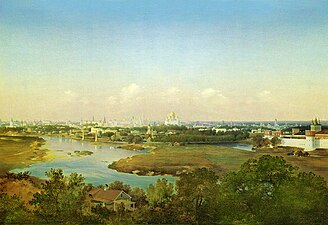 «Вид Москвы с Воробьёвых гор», (1856), холст, масло Государственный Русский музей.