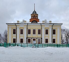 Главное здание усадьбы в процессе реставрации, фото 2023 г.