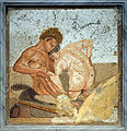 Мозаика сатира и нимфы в Национальном музее Неаполя.