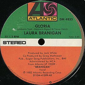 Обложка сингла Лоры Брэниган «Gloria» (1982)