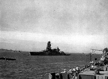 «Нагато» в 1945 году (снимок сделан с линкора USS Massachusetts (BB-59)